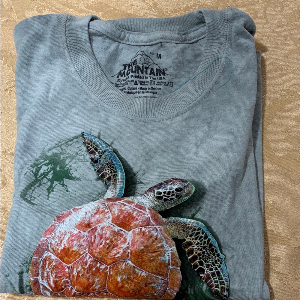 The Mountain Turtle T-Shirt - Blue and Red